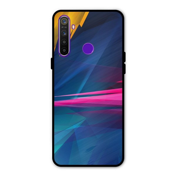 Blue Red Abstract Metal Back Case for Realme Narzo 10
