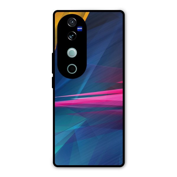 Blue Red Abstract Metal Back Case for Vivo V40 Pro