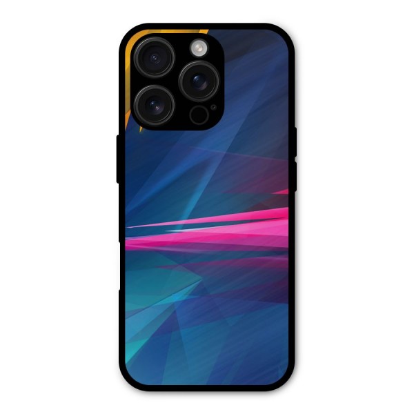 Blue Red Abstract Metal Back Case for iPhone 16 Pro