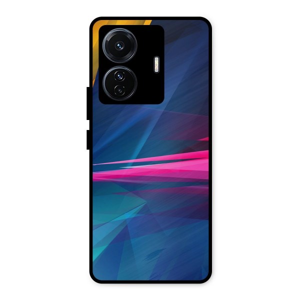 Blue Red Abstract Metal Back Case for iQOO Z6