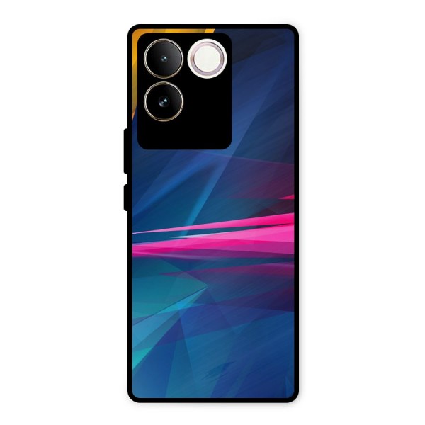 Blue Red Abstract Metal Back Case for iQOO Z7 Pro