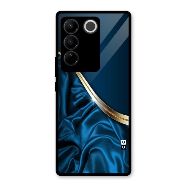 Blue Smooth Flow Glass Back Case for Vivo V27