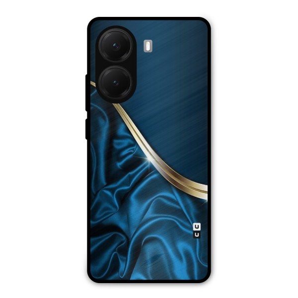 Blue Smooth Flow Metal Back Case for Poco X7 Pro