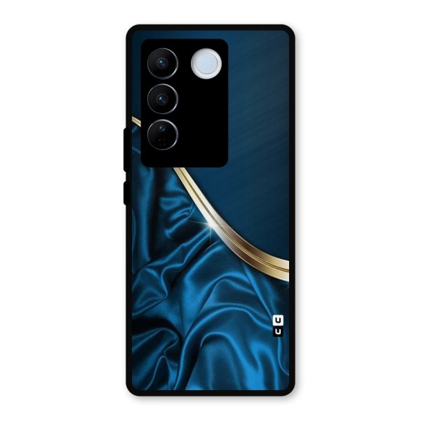 Blue Smooth Flow Metal Back Case for Vivo V27
