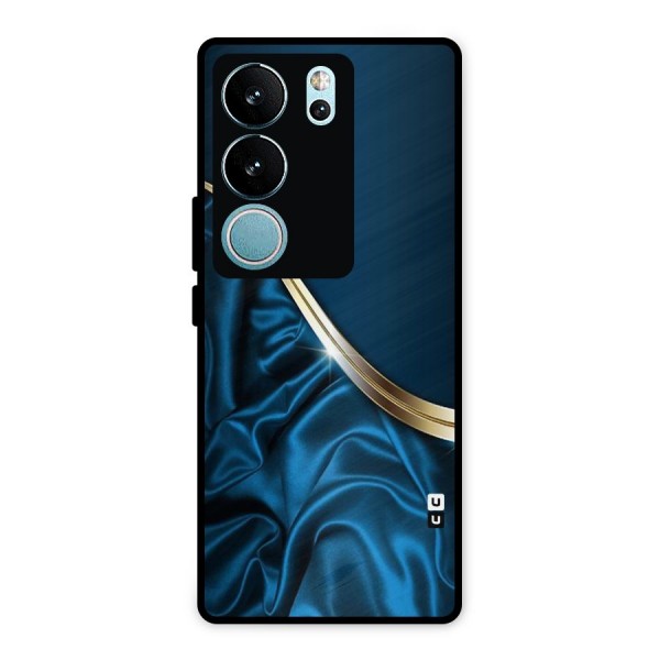 Blue Smooth Flow Metal Back Case for Vivo V29 Pro