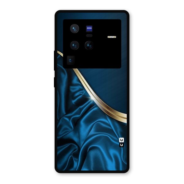 Blue Smooth Flow Metal Back Case for Vivo X80 Pro