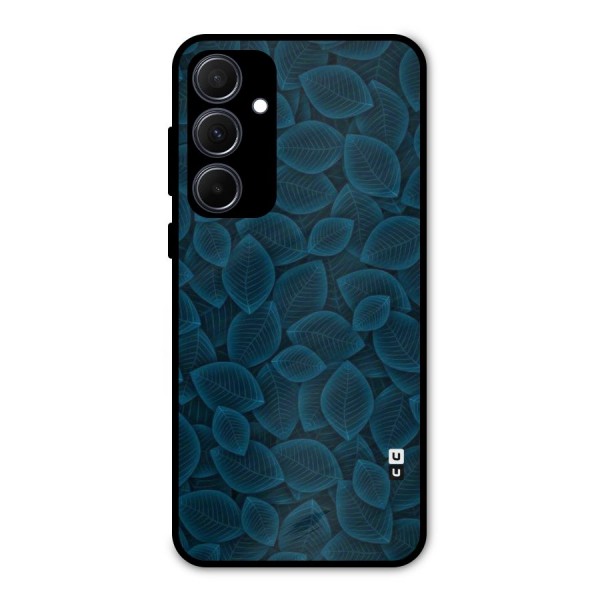 Blue Thin Leaves Metal Back Case for Galaxy A35