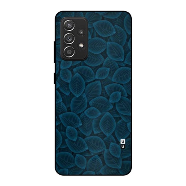 Blue Thin Leaves Metal Back Case for Galaxy A52