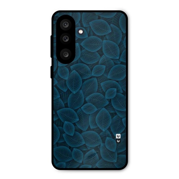 Blue Thin Leaves Metal Back Case for Galaxy M56
