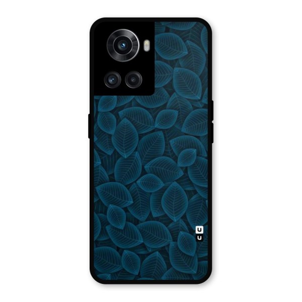 Blue Thin Leaves Metal Back Case for OnePlus 10R