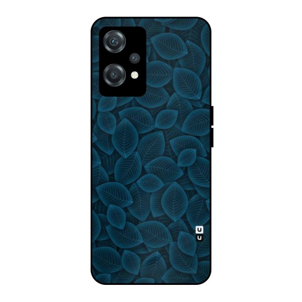 Blue Thin Leaves Metal Back Case for OnePlus Nord CE 2 Lite 5G