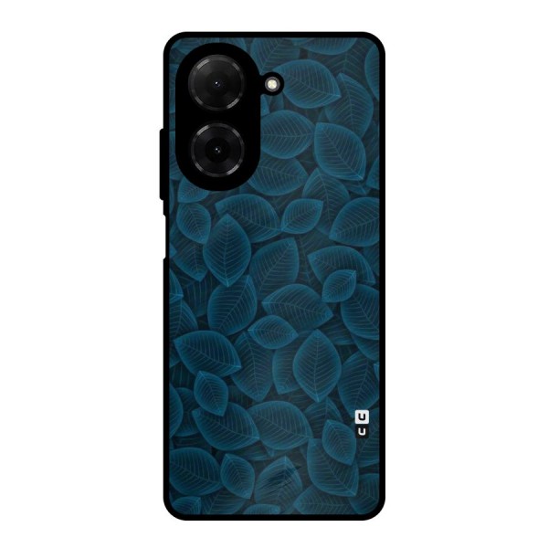 Blue Thin Leaves Metal Back Case for Poco C71