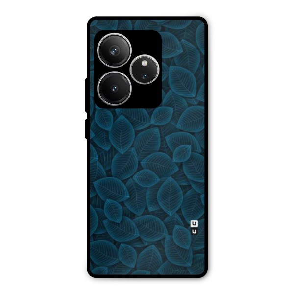 Blue Thin Leaves Metal Back Case for Realme GT 6
