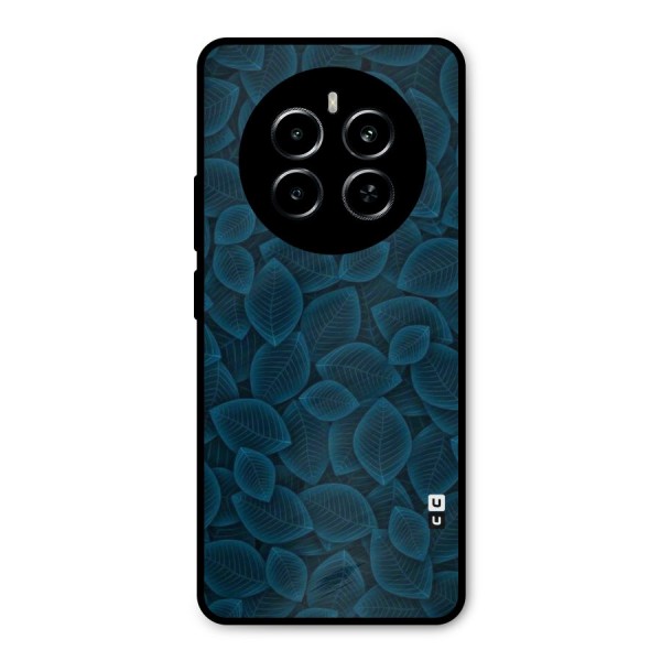 Blue Thin Leaves Metal Back Case for Realme P1