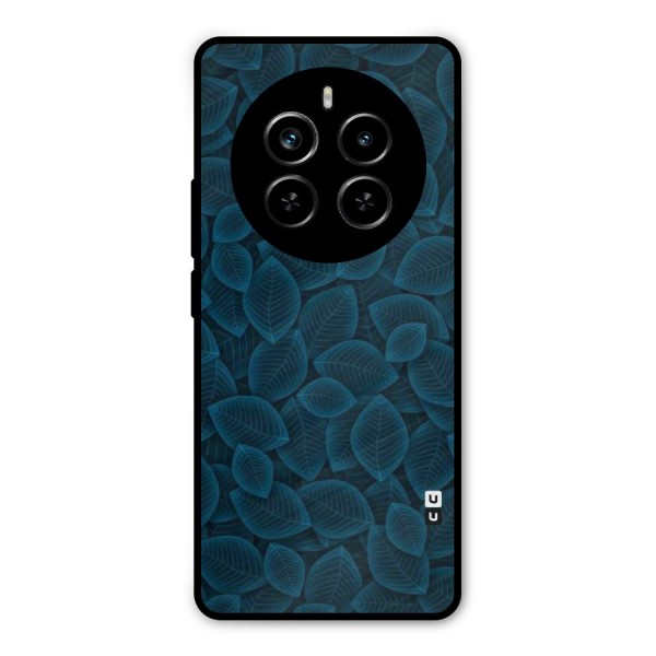 Blue Thin Leaves Metal Back Case for Realme P1 Pro