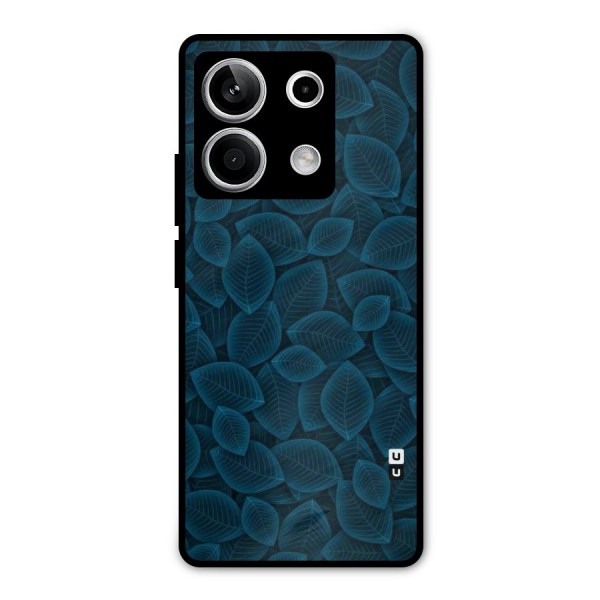 Blue Thin Leaves Metal Back Case for Redmi Note 13 5G
