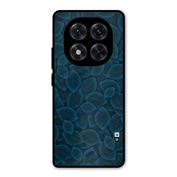 Blue Thin Leaves Metal Back Case for Redmi Note 14 Pro 5G