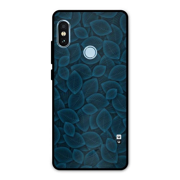 Blue Thin Leaves Metal Back Case for Redmi Note 5 Pro
