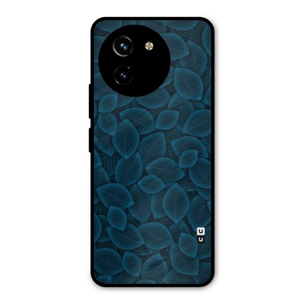Blue Thin Leaves Metal Back Case for Vivo T3x