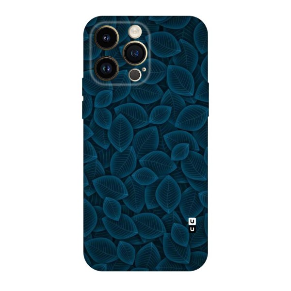Blue Thin Leaves Original Polycarbonate Back Case for iPhone 14 Pro Max