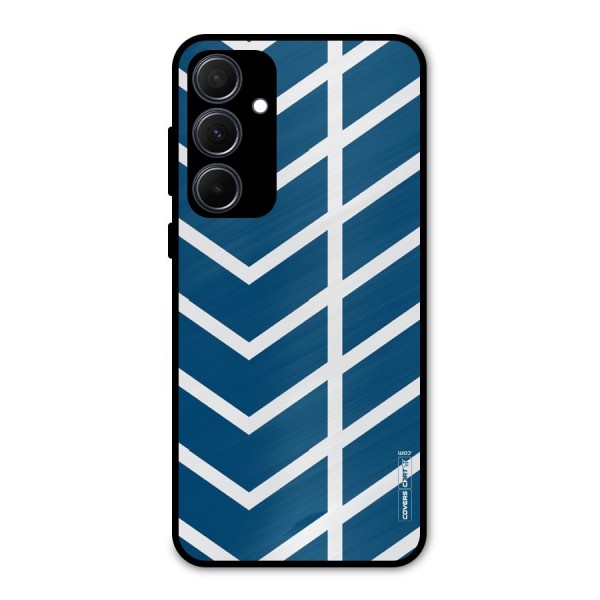 Blue White Pattern Metal Back Case for Galaxy A35