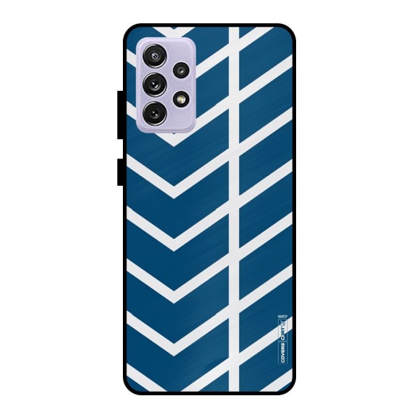 Blue White Pattern Metal Back Case for Galaxy A72
