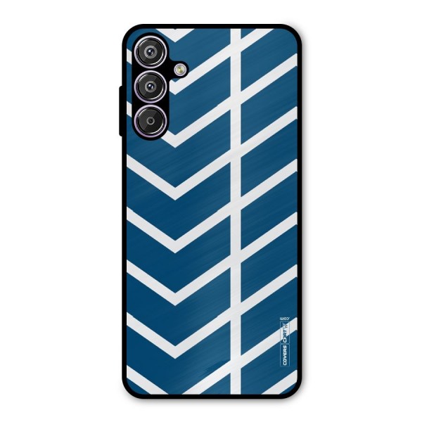 Blue White Pattern Metal Back Case for Galaxy F15