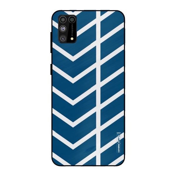 Blue White Pattern Metal Back Case for Galaxy F41