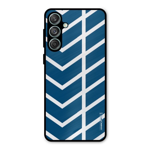 Blue White Pattern Metal Back Case for Galaxy M55 5G