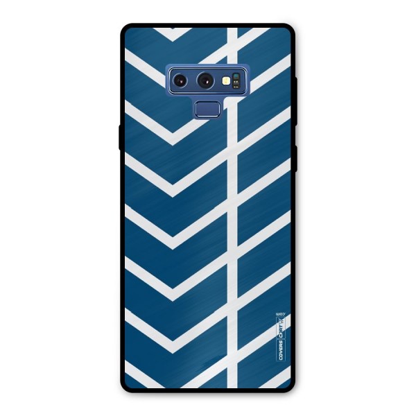 Blue White Pattern Metal Back Case for Galaxy Note 9