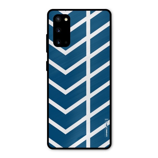 Blue White Pattern Metal Back Case for Galaxy S20