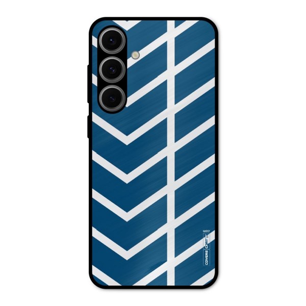 Blue White Pattern Metal Back Case for Galaxy S24 FE