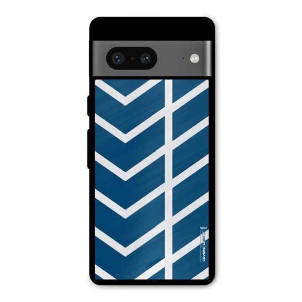 Blue White Pattern Metal Back Case for Google Pixel 7