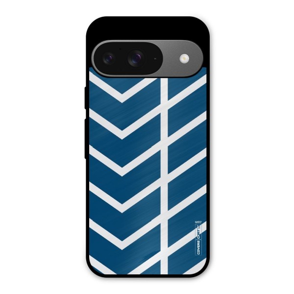 Blue White Pattern Metal Back Case for Google Pixel 9