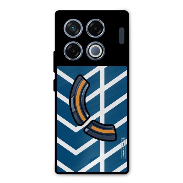 Blue White Pattern Metal Back Case for Infinix GT 20 Pro