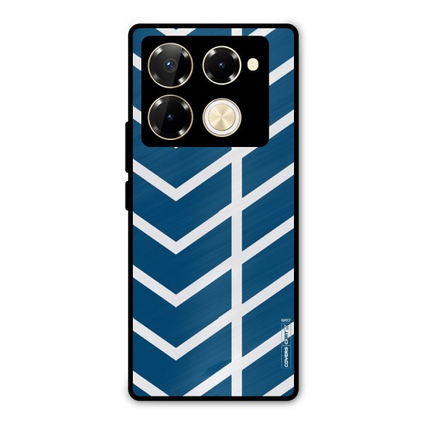 Blue White Pattern Metal Back Case for Infinix Note 40 Pro Plus