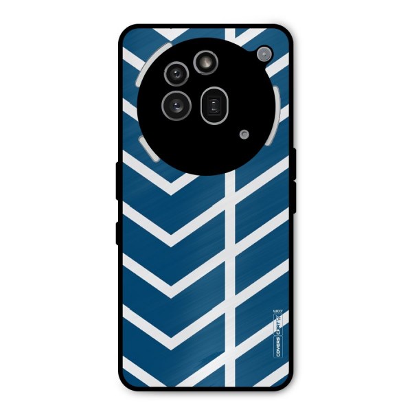 Blue White Pattern Metal Back Case for Nothing Phone 3a Pro