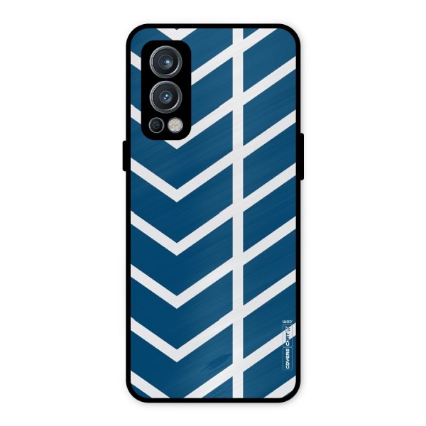 Blue White Pattern Metal Back Case for OnePlus Nord 2 5G