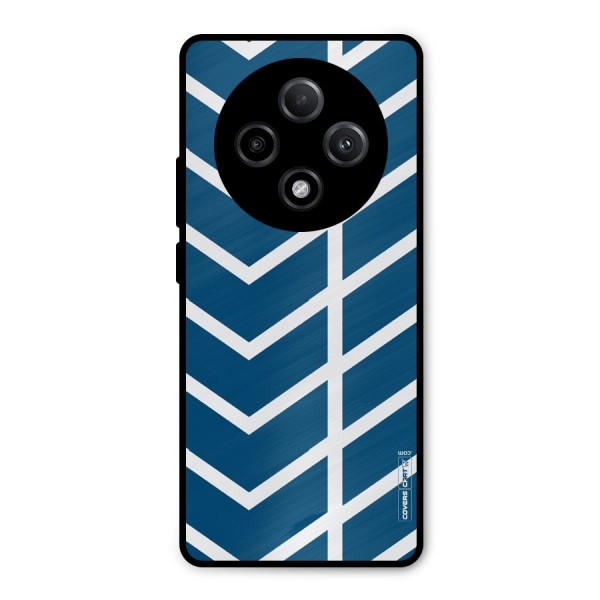 Blue White Pattern Metal Back Case for Oppo F27 Pro Plus