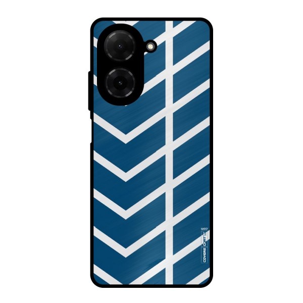 Blue White Pattern Metal Back Case for Poco C71
