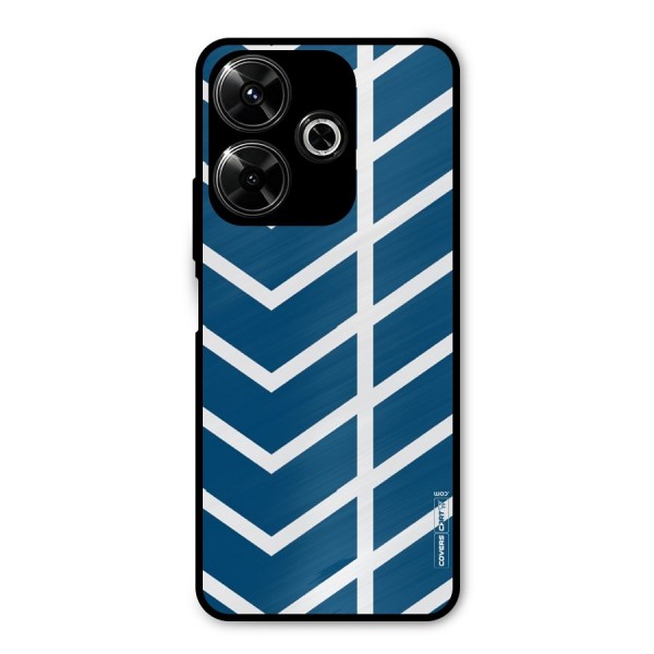 Blue White Pattern Metal Back Case for Poco M6 Plus