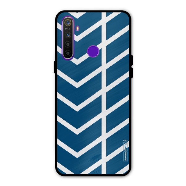 Blue White Pattern Metal Back Case for Realme Narzo 10