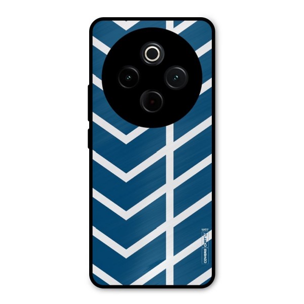 Blue White Pattern Metal Back Case for Vivo T4
