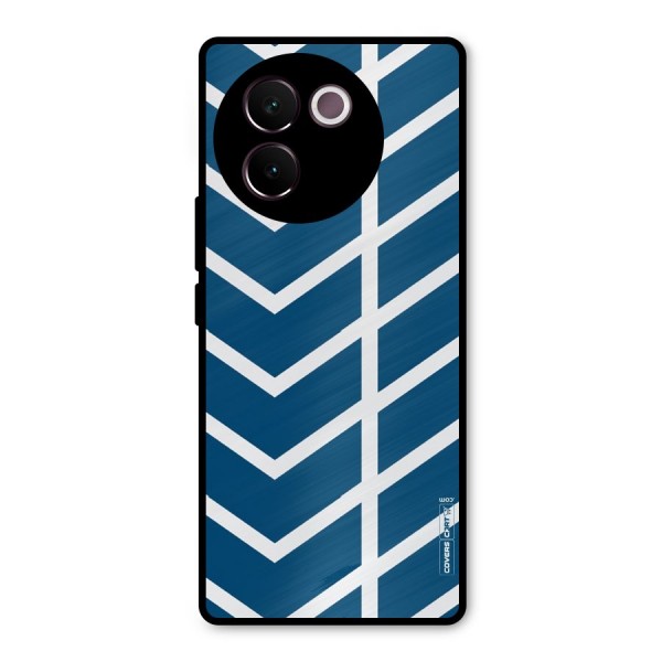 Blue White Pattern Metal Back Case for Vivo V30e