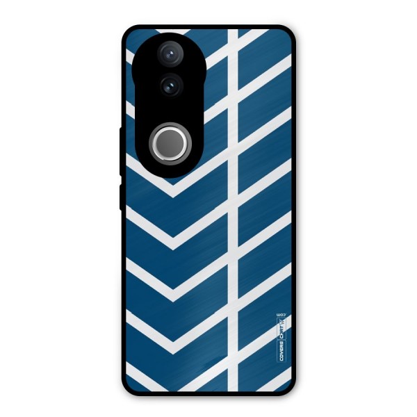 Blue White Pattern Metal Back Case for Vivo V50e