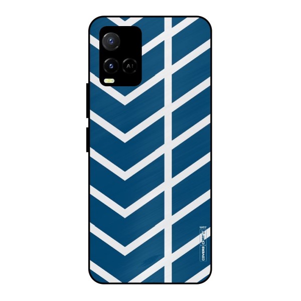 Blue White Pattern Metal Back Case for Vivo Y21T