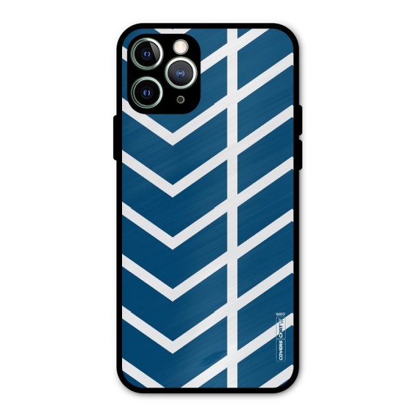 Blue White Pattern Metal Back Case for iPhone 11 Pro Max