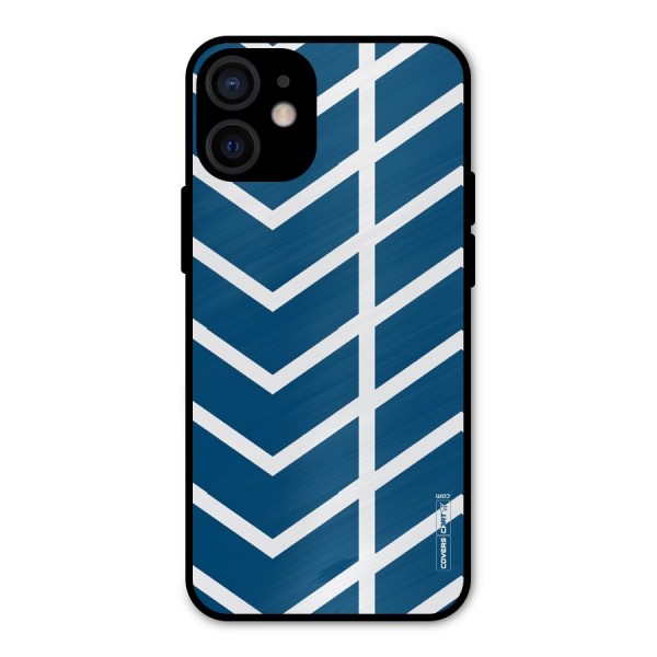 Blue White Pattern Metal Back Case for iPhone 12 Mini