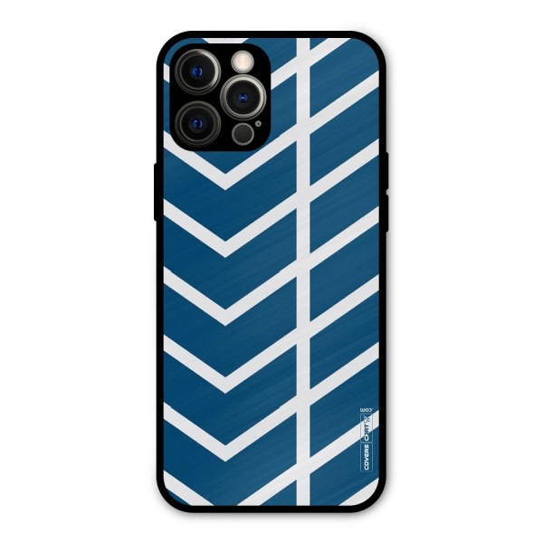 Blue White Pattern Metal Back Case for iPhone 12 Pro Max