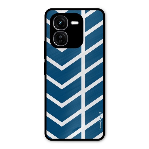 Blue White Pattern Metal Back Case for iQOO Z9x